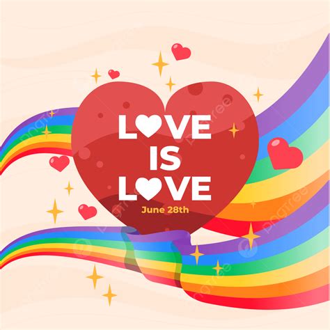 Love Is On Happy Pride Day With Colorful Rainbow Background Lgbt