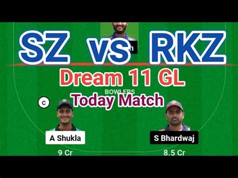 SZ Vs RKZ Dream 11 Prediction Today Today Match SZ Vs RKZ GL YouTube