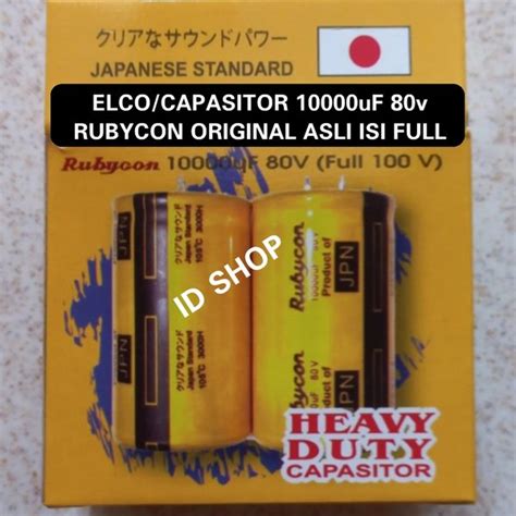 Jual ELKO KAPASITOR RUBYCON JAPAN 10000uF 80v ORIGINAL ASLI CAPASITOR