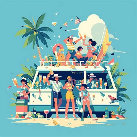 Labor Day Beach Party Poster Premium Ai Generated Vector