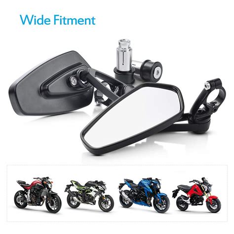 MICTUNING Motorcycle Mirrors Universal 7 8 Inches Hollow Handlebars