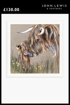 Heather And Buttercup By Artist Louise Luton Depicts A Highland Cow