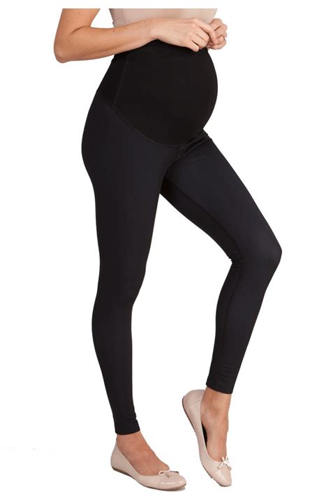 Seraphine Susannah Fleece Lined Over Bump Maternity Leggings In Black