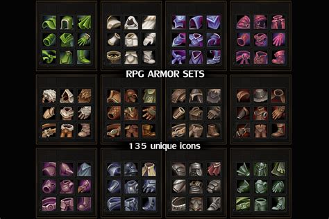 Rpg Armor Sets 2d 아이콘 Unity Asset Store