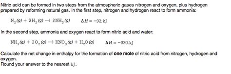 Solved Nitric Acid Can Be Formed In Two Steps From The Chegg