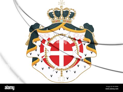 Sovereign Military Order Of Malta Coat Of Arms 3D Illustration Stock