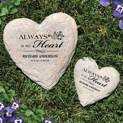 Engraved Heart Memorial Garden Stone | GiftsForYouNow