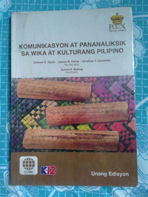 Komunikasyon At Pananaliksik Sa Wika At Kulturang Filipino Hobbies And Toys Books And Magazines