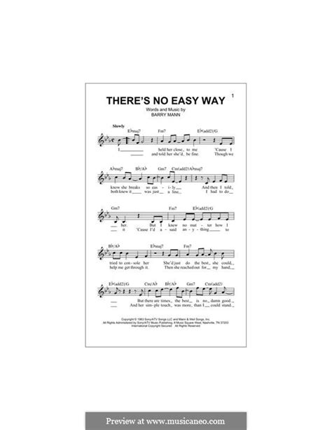 There's No Easy Way by B. Mann - sheet music on MusicaNeo