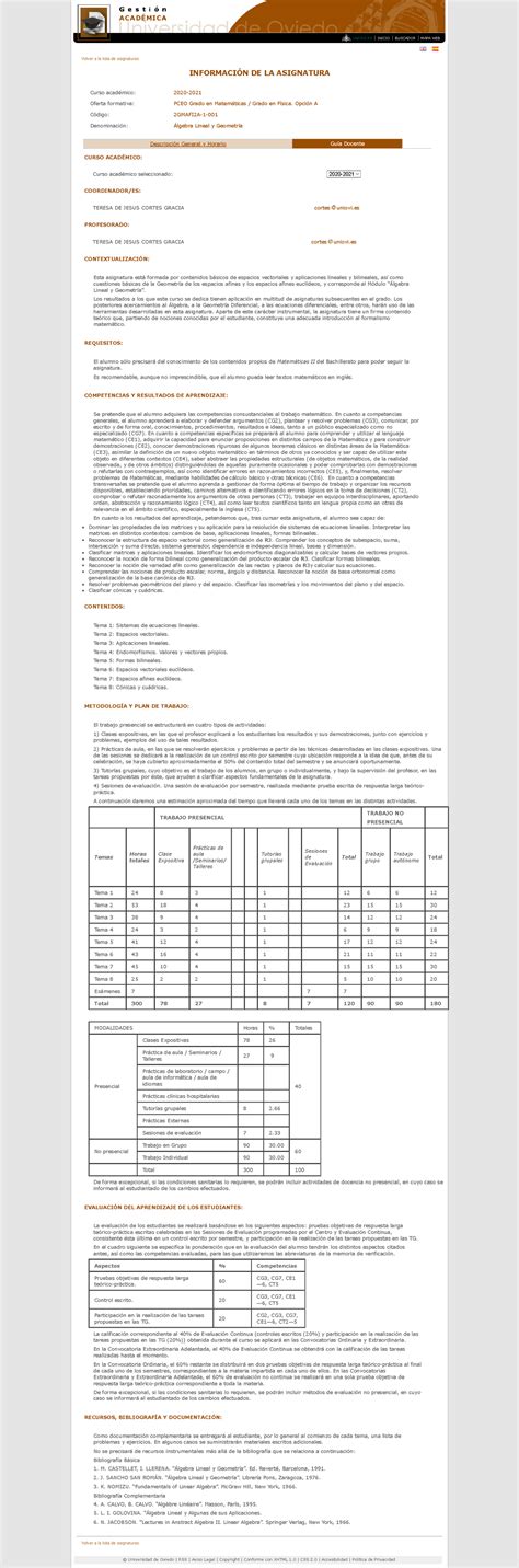 Guía Docente AAA 2020 PCEO Grado en Matemáticas Grado en