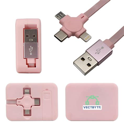 Vectbyte In Micro Usb Charging Cable Hub Retractable Lightning To