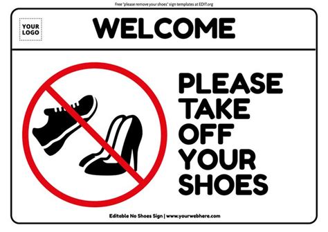 Printable No Shoes Sign Templates