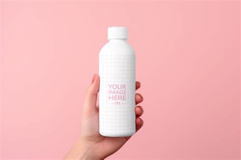 Cosmetics Bottle Mockup Generator Held By Model Mediamodifier