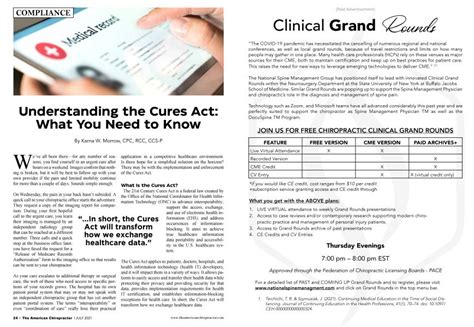 Understanding The Cures Act What You Need To Know The American Chiropractor July 2021