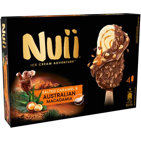 NUII Bâtonnet glacé salted caramel et Australian macadamia 4 pièces