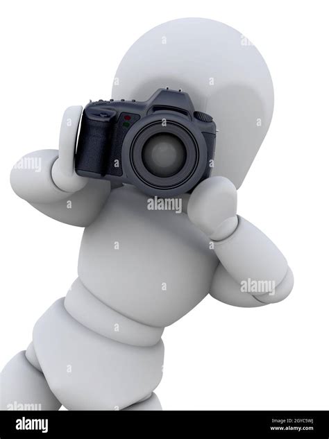 3d Man Using A Digital Camera Isolated Stock Photo Alamy