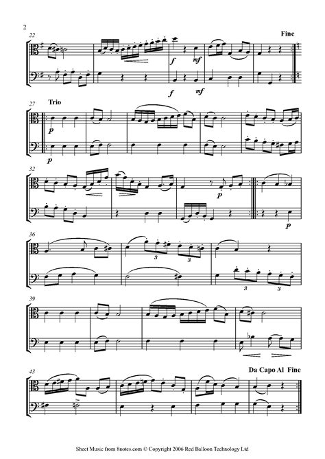 Mozart Twelve Duets K487 No6 Sheet Music For Viola Cello Duet