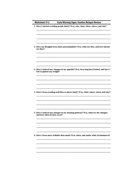 Life Skills In Recovery Worksheets