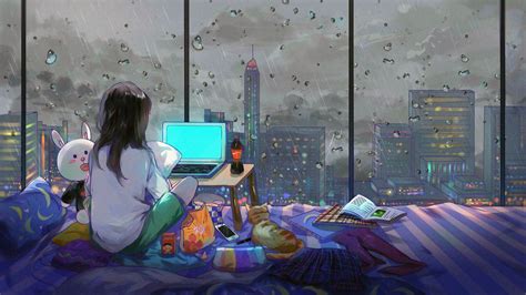 Anime Laptop Girl