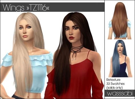 Wings Tz1116 Hair Retextured At Wasssabi Sims The Sims 4 Catalog