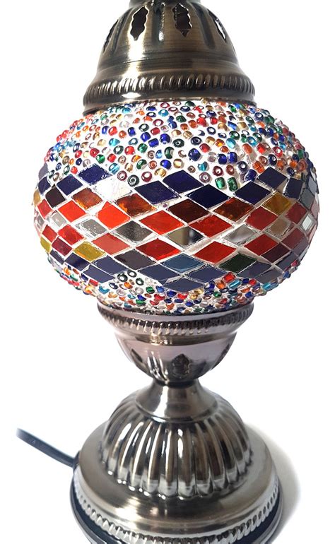 Abajur Turco Mosaico Metal E Vidro Colorido Bivolt 28 Cm Parcelamento