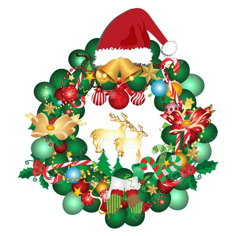 Christmas Wreath Vector Design Transparent Background Border Wreath