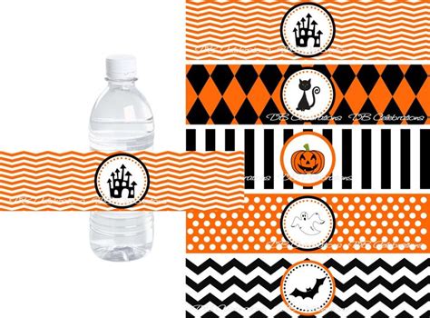 Halloween Water Bottle Labels Halloween Water Bottle Wrap Instant