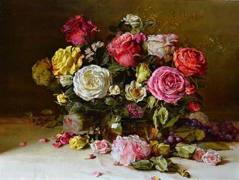 Николаев Юрий - Розы | Flores pintadas, Pintura de naturaleza muerta ...