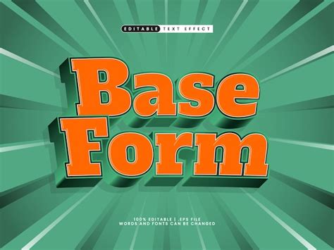 Premium Vector Base Form Editable Text Effect