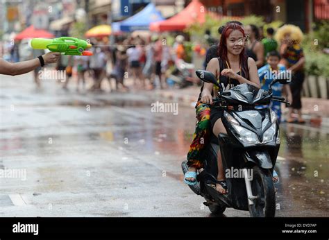 Vientiane Laos Th Apr People Splash Water To Each Other