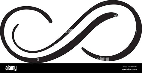 Infinity Calligraphy Vector Illustration Symbol Eternal Limitless Emblem Black Mobius Ribbon