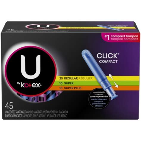 U By Kotex Click Compact Unscented Multipack Tampons 45 Ct Kroger