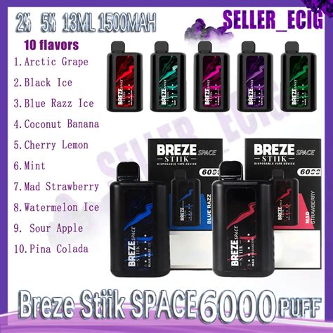 Original BREZE STIIK SPACE 6000 Puffs Disposable Vape Pen 13ml