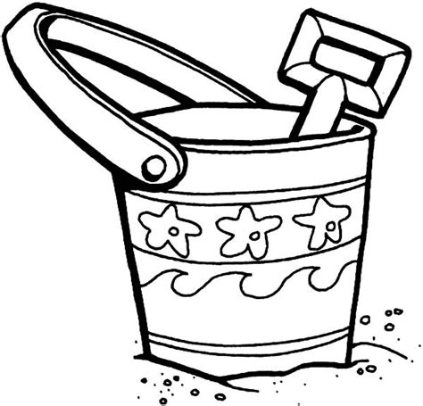 Sand Bucket And Shovel Coloring Page