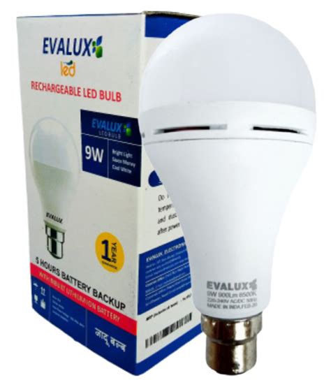 Evalux Led W Rechargeable Inverter Bulb Base B W Led Bulb Cool Day