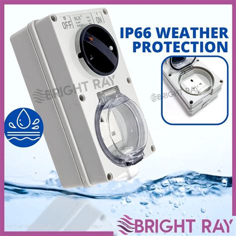 Ip66 13a Surface Mounting 1 Gang Weatherproof Socket Combination