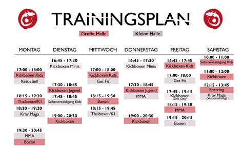 Trainingsplan Tatami Art Dojo E V