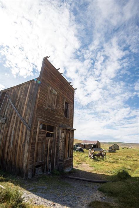 Abandoned Buildings In Old West Ghost Town Bodie California Stock