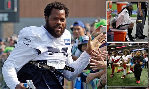 Seahawks Michel Bennett Sits During National Anthem Daily Mail Online