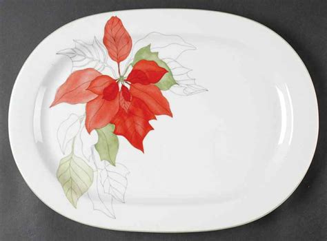 Poinsettia 15 Oval Serving Platter By Block Replacements Ltd