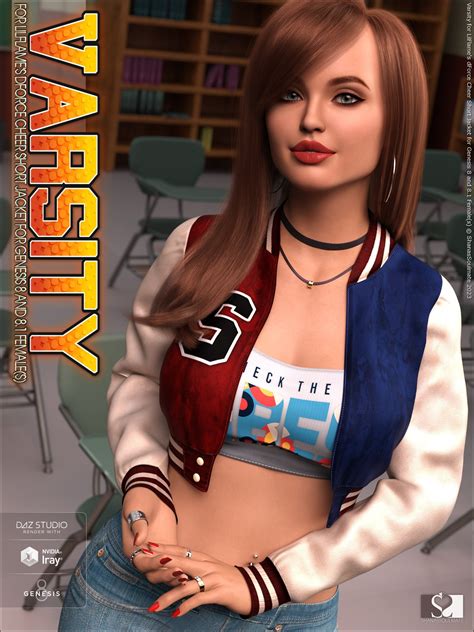 Varsity For Dforce Cheer Short Jacket For Genesis 8 And 81 Females