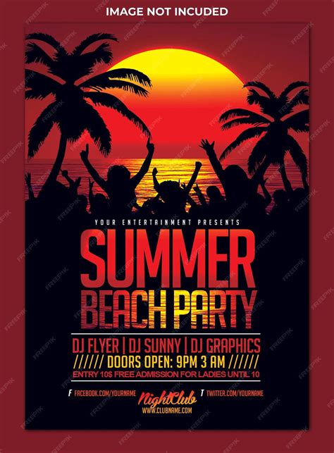 Premium Psd Summer Beach Party Flyer Template