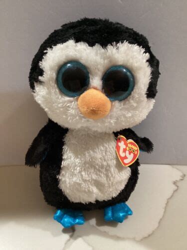 Ty 2014 WADDLES PENGUIN Beanie Boo Buddy Glitter Eyes 9 NEW EBay