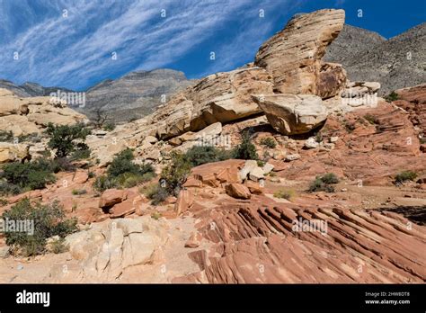 Red Rock Canyon Nevada Trail To Calico Tanks Keystone Thrust In