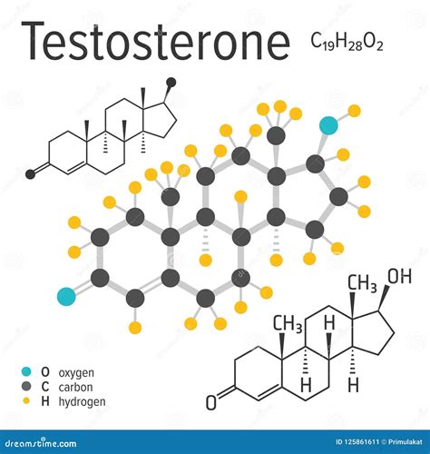 Testosterone Skeletal And Structural Formula Vector Illustration