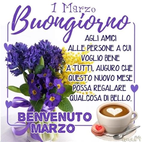 Marzo Benvenuto Marzo Buongiorno Nel Buongiorno Nuovo Mese Marzo