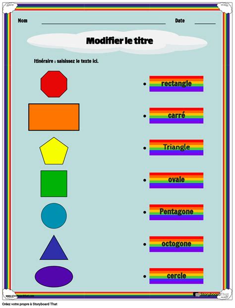 Feuille De Travail Sur Les Formes 2d Avec Arc En Ciel