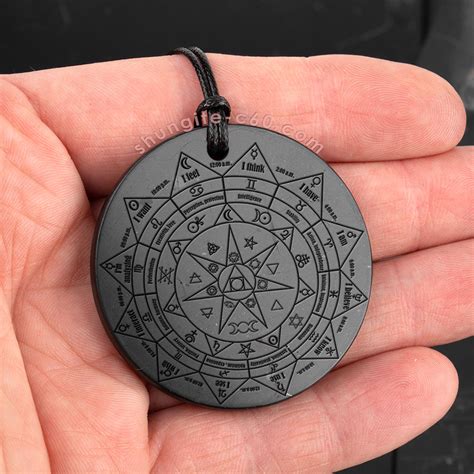 Shungite Medallion Amulets Made Of Black Russian Stone