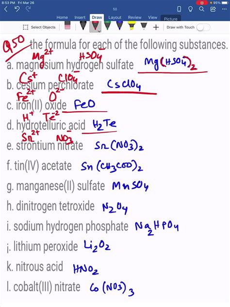 Solved Write The Formula For Each Of The Following Substances A Magnesium Hydrogen Sulfate B