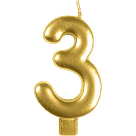 Candle Numeral Moulded Gold Big W